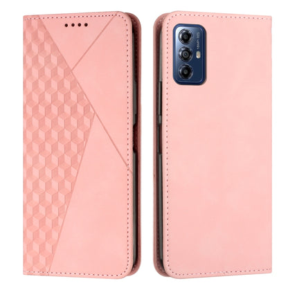 For Motorola Moto G Play 2024 Diamond Splicing Skin Feel Magnetic Leather Phone Case(Rose Gold) - Motorola Cases by PMC Jewellery | Online Shopping South Africa | PMC Jewellery | Buy Now Pay Later Mobicred