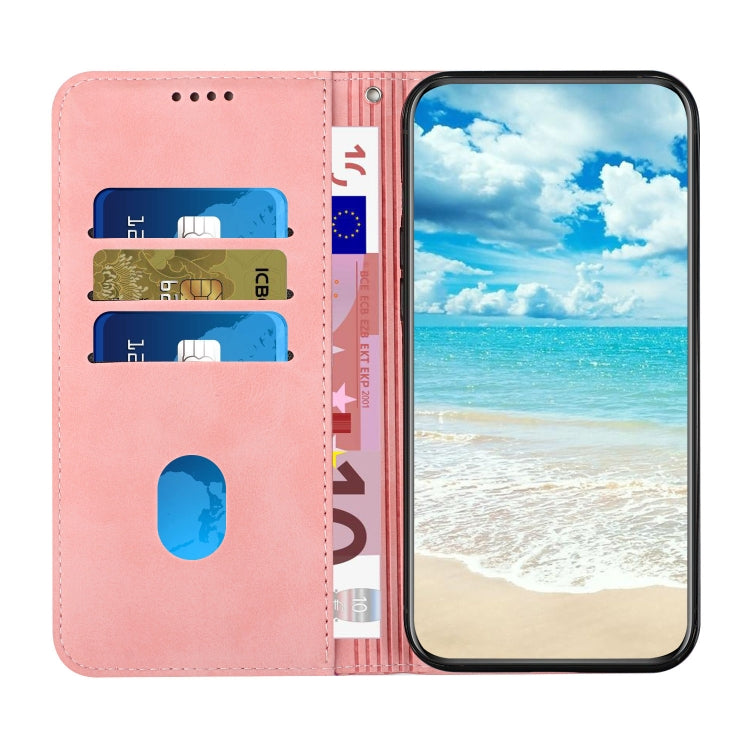 For Motorola Moto G Play 2024 Diamond Splicing Skin Feel Magnetic Leather Phone Case(Rose Gold) - Motorola Cases by PMC Jewellery | Online Shopping South Africa | PMC Jewellery | Buy Now Pay Later Mobicred