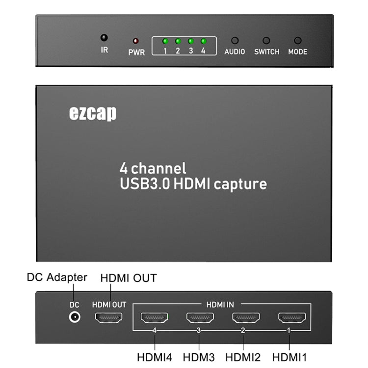 Ezcap 264M Four-Channel Multi-View HDMI to USB 3.0 Video Game Capture Card - Video Capture Solutions by Ezcap | Online Shopping South Africa | PMC TechLife | Buy Now Pay Later Mobicred