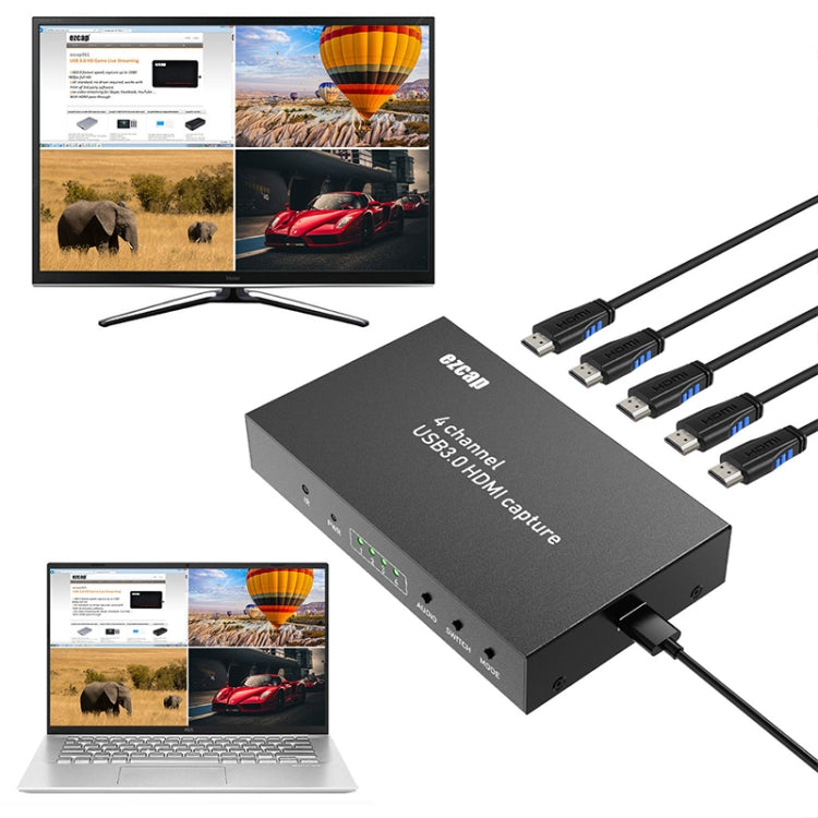 Ezcap 264M Four-Channel Multi-View HDMI to USB 3.0 Video Game Capture Card - Video Capture Solutions by Ezcap | Online Shopping South Africa | PMC TechLife | Buy Now Pay Later Mobicred