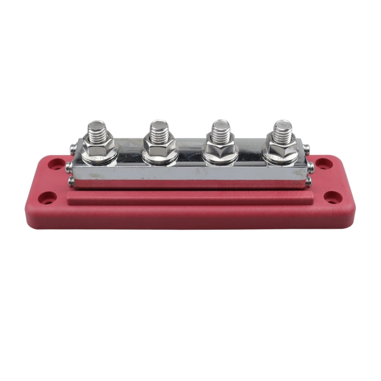 RV 600A High Current Busbar 4-way Straight M10 Wiring Studs(Red) - Fuse by PMC Jewellery | Online Shopping South Africa | PMC Jewellery | Buy Now Pay Later Mobicred