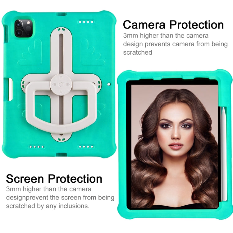 For iPad Pro 11 2024 Shield 360 Rotation Handle EVA Shockproof PC Tablet Case(Mint Green Beige) - iPad Pro 11 2024 Cases by PMC TechLife | Online Shopping South Africa | PMC TechLife | Buy Now Pay Later Mobicred