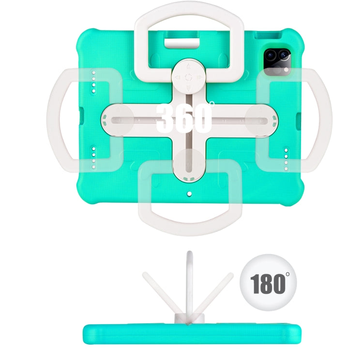 For iPad Pro 11 2024 Shield 360 Rotation Handle EVA Shockproof PC Tablet Case(Mint Green Beige) - iPad Pro 11 2024 Cases by PMC TechLife | Online Shopping South Africa | PMC TechLife | Buy Now Pay Later Mobicred