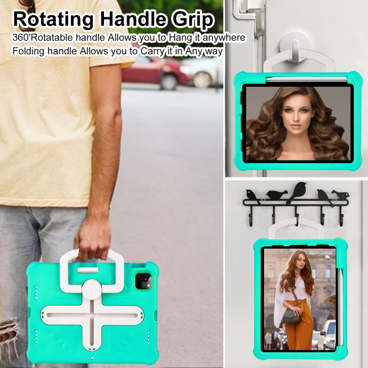For iPad Pro 11 2024 Shield 360 Rotation Handle EVA Shockproof PC Tablet Case(Mint Green Beige) - iPad Pro 11 2024 Cases by PMC TechLife | Online Shopping South Africa | PMC TechLife | Buy Now Pay Later Mobicred