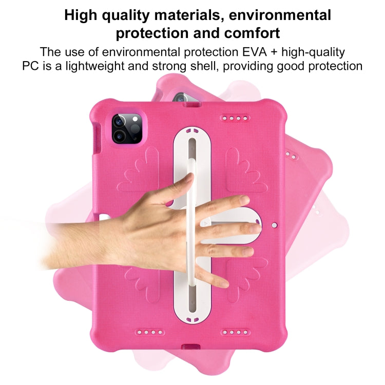 For iPad Air 11 2024 Shield 360 Rotation Handle EVA Shockproof PC Tablet Case(Rose Red Beige) - iPad Air 11 2024 Cases by PMC TechLife | Online Shopping South Africa | PMC TechLife | Buy Now Pay Later Mobicred