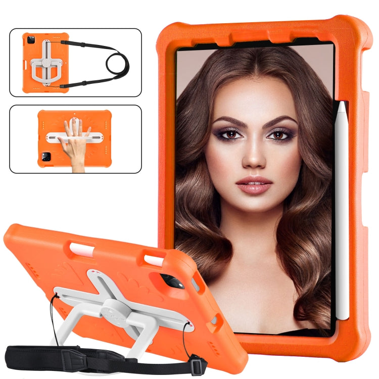 For iPad Air 11 2024 Shield 360 Rotation Handle EVA Shockproof PC Tablet Case(Orange Beige) - iPad Air 11 2024 Cases by PMC Jewellery | Online Shopping South Africa | PMC Jewellery | Buy Now Pay Later Mobicred
