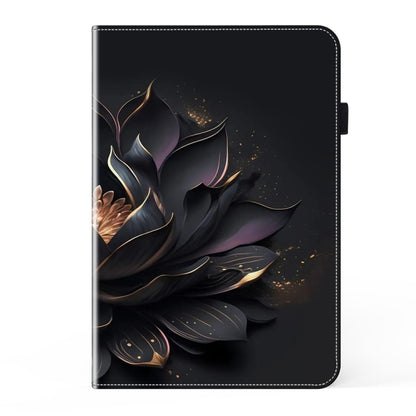 For Samsung Galaxy Tab S9 / S9 FE Crystal Texture Painted Leather Tablet Case(Purple Lotus) - Galaxy Tab S9 FE by PMC Jewellery | Online Shopping South Africa | PMC Jewellery | Buy Now Pay Later Mobicred