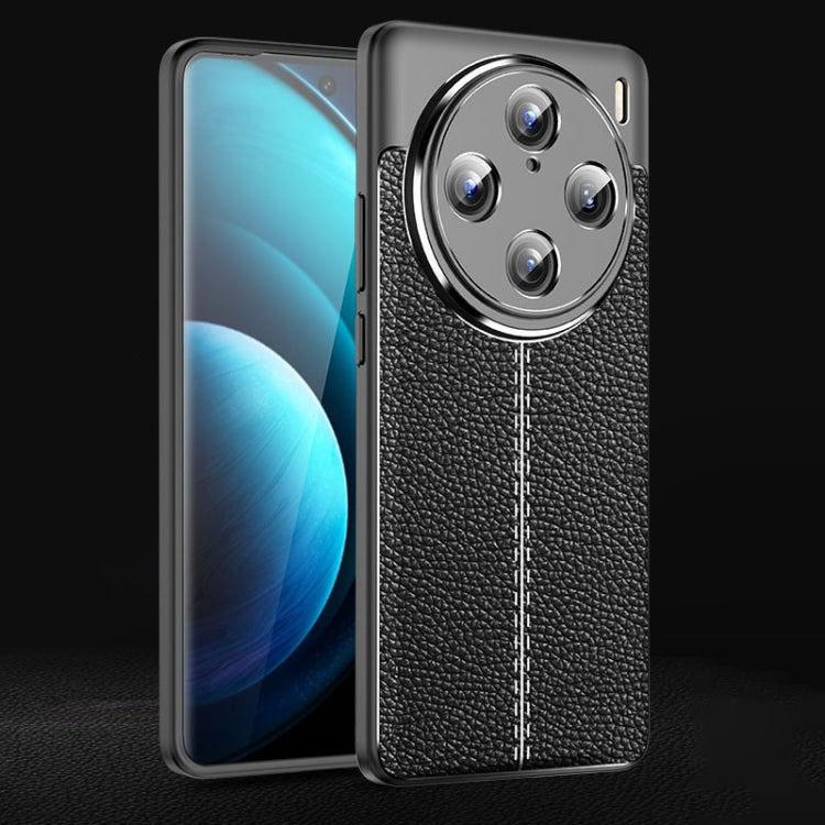 For vivo X100 Pro Litchi Texture Shockproof TPU Phone Case(Black) - vivo Tempered Glass by imak | Online Shopping South Africa | PMC TechLife | Buy Now Pay Later Mobicred