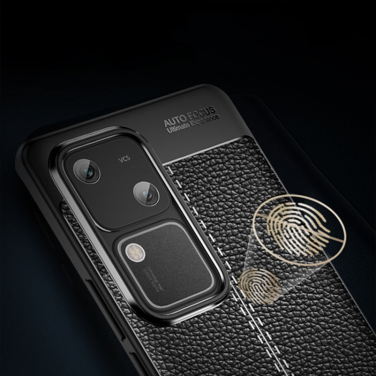 For vivo S18 Litchi Texture Shockproof TPU Phone Case(Black) - S18 Cases by PMC TechLife | Online Shopping South Africa | PMC TechLife | Buy Now Pay Later Mobicred