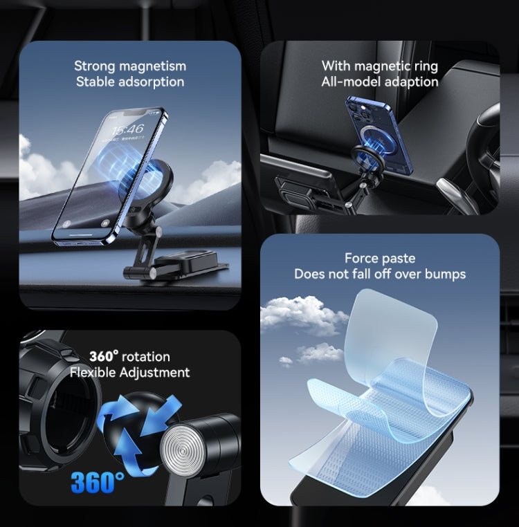 USAMS US-ZJ076 Magnetic Car Center Console Phone Holder(Black) - free shipping - PMC TechLife - Order now!