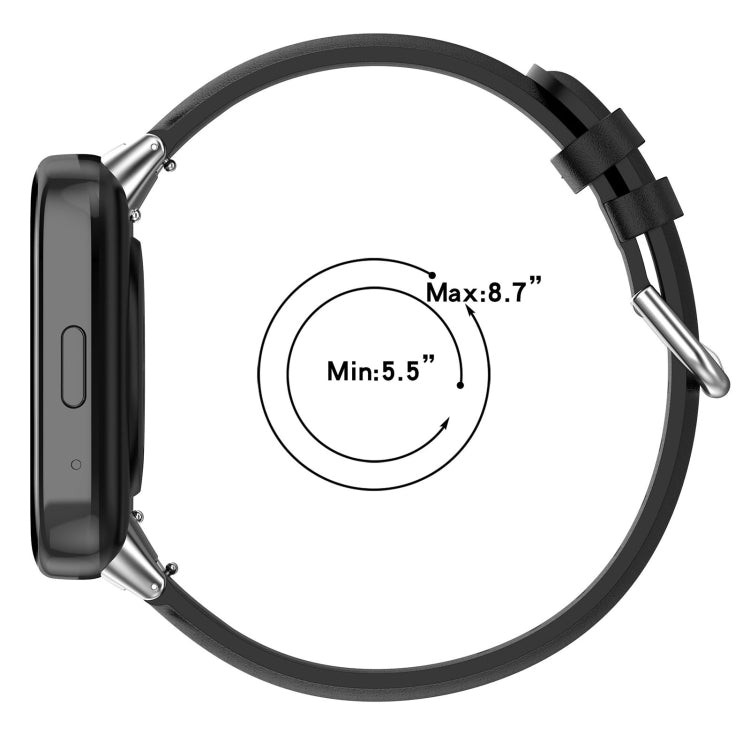 For Redmi Watch 3 Lite / Watch 3 Active Leather Replacement Watch Band(Grey) - Watch Bands by PMc TechLife | Online Shopping South Africa | PMc TechLife | Buy Now Pay Later Mobicred