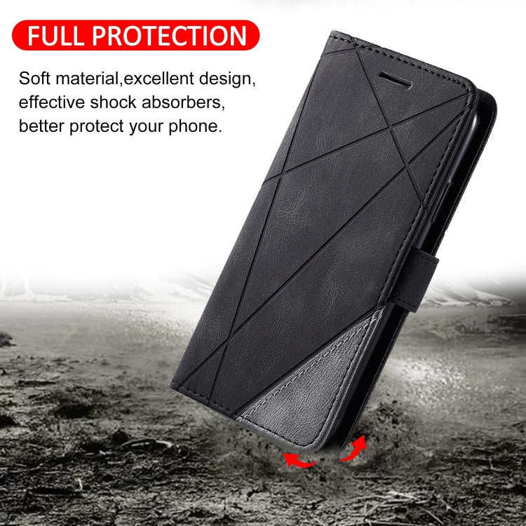 For Google Pixel 9 Skin Feel Splicing Leather Phone Case(Black) - Google Cases by PMC TechLife | Online Shopping South Africa | PMC TechLife | Buy Now Pay Later Mobicred