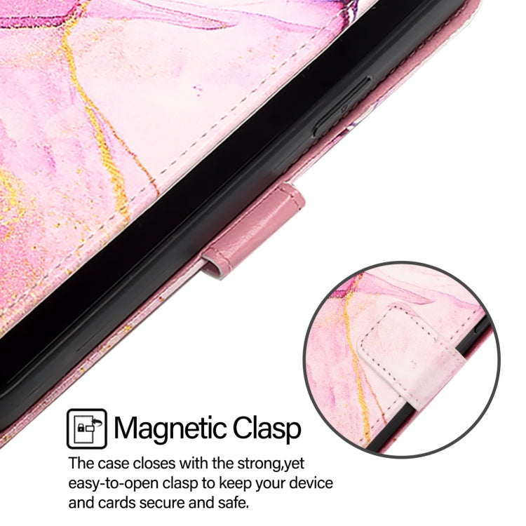 For Huawei Pura 70 PT003 Marble Pattern Flip Leather Phone Case(LS001 Pink Purple Gold) - Huawei Cases by PMC Jewellery | Online Shopping South Africa | PMC Jewellery | Buy Now Pay Later Mobicred