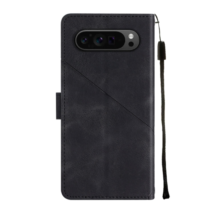 For Google Pixel 9 Pro XL Skin-feel Embossed Leather Phone Case(Black) - Google Cases by PMC Jewellery | Online Shopping South Africa | PMC Jewellery | Buy Now Pay Later Mobicred