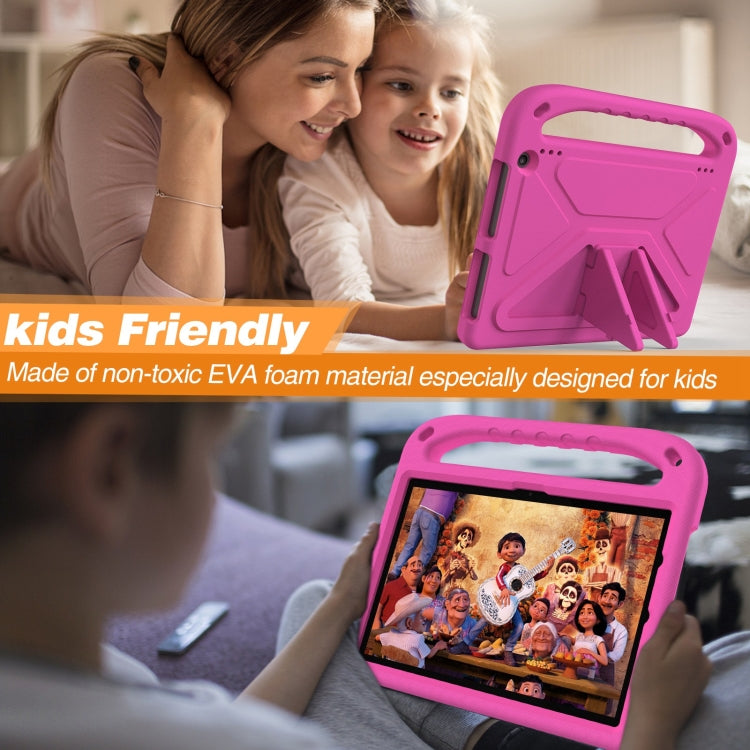 For Amazon Kindle Fire HD 10 2023 Handle EVA Shockproof Tablet Case with Holder(Rose Red) - Amazon by PMC TechLife | Online Shopping South Africa | PMC TechLife | Buy Now Pay Later Mobicred
