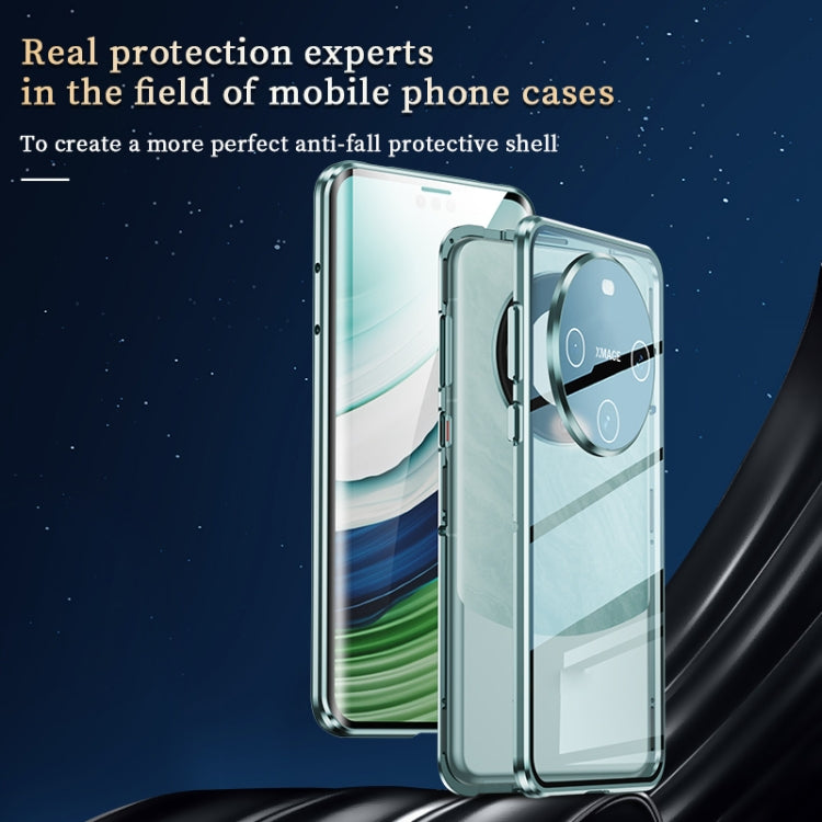 For Huawei Mate 60 Pro Magnetic Double-side HD Tempered Glass Phone Case(Cyan-blue) - Huawei Cases by PMC TechLife | Online Shopping South Africa | PMC TechLife | Buy Now Pay Later Mobicred