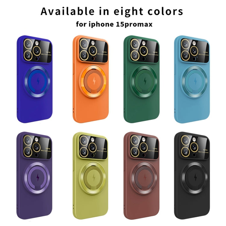 For iPhone 13 Large Window MagSafe Magnetic Holder Phone Case(Klein Blue) - iPhone 13 Cases by PMC TechLife | Online Shopping South Africa | PMC TechLife