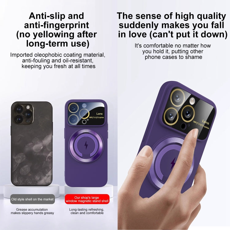 For iPhone 13 Large Window MagSafe Magnetic Holder Phone Case(Klein Blue) - iPhone 13 Cases by PMC TechLife | Online Shopping South Africa | PMC TechLife