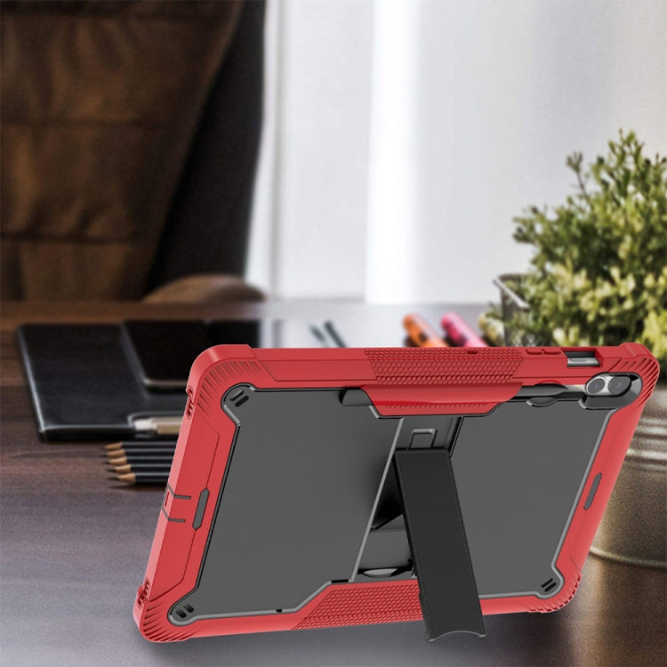 For Samsung Galaxy Tab S9+ Shockproof Silicone Hybrid PC Tablet Case with Holder(Black + Red) - Galaxy Tab S9+ Cases by PMC Jewellery | Online Shopping South Africa | PMC Jewellery | Buy Now Pay Later Mobicred