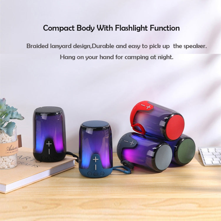 T&G TG-652 Portable RGB Light Transparent Bluetooth Speaker(Grey) - Desktop Speaker by T&G | Online Shopping South Africa | PMC Jewellery | Buy Now Pay Later Mobicred