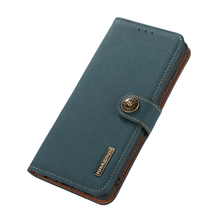 For Sony Xperia 5 V KHAZNEH Custer Genuine Leather RFID Phone Case(Green) - Sony Cases by PMC TechLife | Online Shopping South Africa | PMC TechLife | Buy Now Pay Later Mobicred