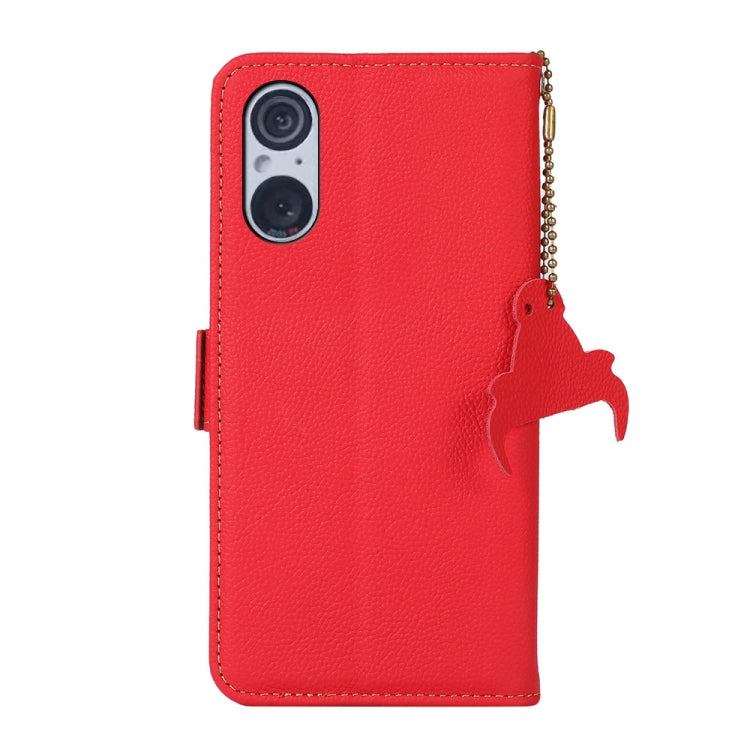 For Sony Xperia 5 V Side-Magnetic TJ Genuine Leather RFID Phone Case(Red) - free shipping - PMC TechLife - Order now!