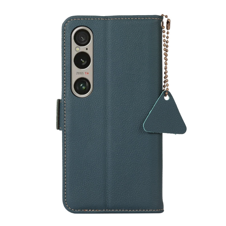 For Sony Xperia 1 VI Side-Magnetic TJ Genuine Leather RFID Phone Case(Green) - Sony Cases by PMC TechLife | Online Shopping South Africa | PMC TechLife | Buy Now Pay Later Mobicred