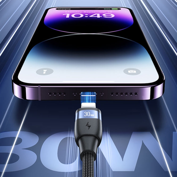 USAMS US-SJ635 U85 2m Type-C to 8 Pin PD30W Aluminum Alloy Fast Charging & Data Cable(Purple) - 2 in 1 Cable by USAMS | Online Shopping South Africa | PMC Jewellery | Buy Now Pay Later Mobicred