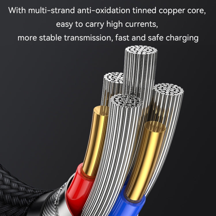 USAMS US-SJ646 U85 2m PD100W 6 in 1 Alloy Multifunctional Fast Charging Cable(Black) - Multifunction Cable by USAMS | Online Shopping South Africa | PMC Jewellery | Buy Now Pay Later Mobicred