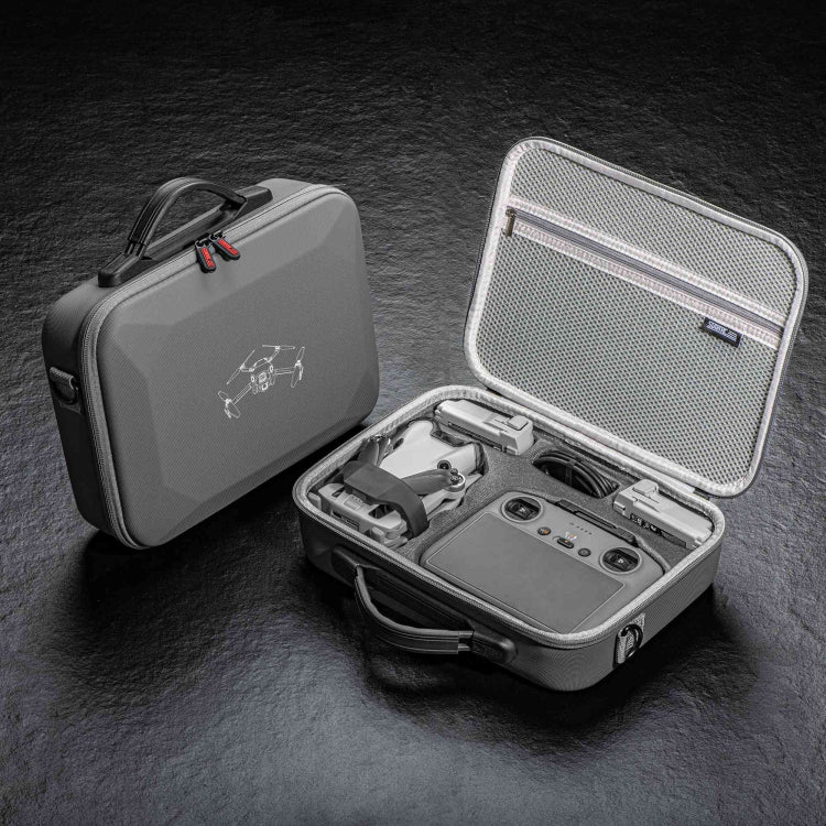 For DJI Mini 4 Pro / RC with Screen Standard STARTRC Shoulder Storage Bag PU Handbag(Grey) - free shipping - PMC TechLife - Order now!