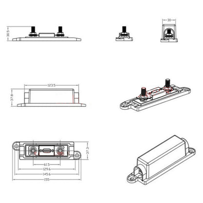 3 in 1 ANL Car Audio Modified Fuse Holder with 200A Fuse, Current:400A - Fuse by PMC Jewellery | Online Shopping South Africa | PMC Jewellery | Buy Now Pay Later Mobicred