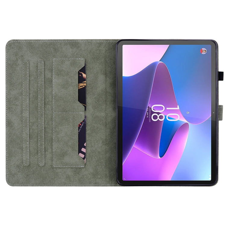 For Lenovo Tab P12 Tiger Pattern Flip Leather Tablet Case(Brown) - Lenovo by PMC TechLife | Online Shopping South Africa | PMC TechLife | Buy Now Pay Later Mobicred