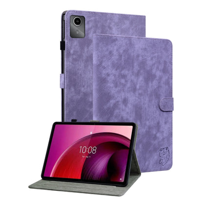 For Lenovo Tab M11/Xiaoxin Pad 11 2024 Tiger Pattern Flip Leather Tablet Case(Purple) - Lenovo by PMC Jewellery | Online Shopping South Africa | PMC Jewellery | Buy Now Pay Later Mobicred