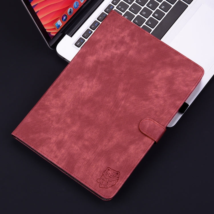 For Lenovo Tab P12 Pro 12.7 2025 Tiger Pattern Flip Leather Tablet Case(Red) - Lenovo by PMC TechLife | Online Shopping South Africa | PMC TechLife | Buy Now Pay Later Mobicred