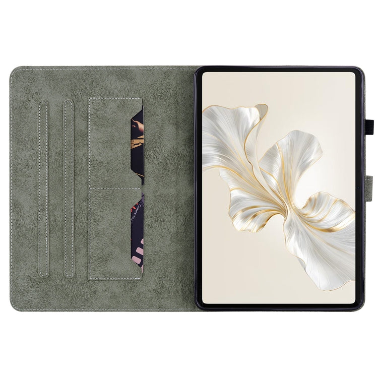 For Honor Pad 9 12.1 Embossed Tiger Pattern Leather Tablet Case(Grey) - Honor by PMC TechLife | Online Shopping South Africa | PMC TechLife | Buy Now Pay Later Mobicred