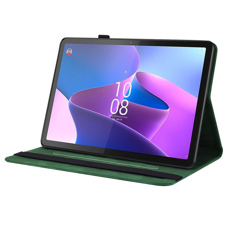 For Lenovo Tab P12 Butterfly Flower Embossed Leather Tablet Case(Green) - Lenovo by PMC TechLife | Online Shopping South Africa | PMC TechLife | Buy Now Pay Later Mobicred