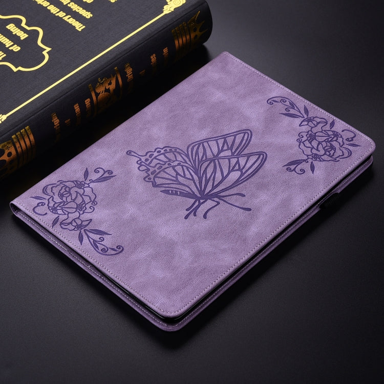 For Lenovo Tab K11 Plus Butterfly Flower Embossed Leather Tablet Case(Purple) - Lenovo by PMC TechLife | Online Shopping South Africa | PMC TechLife | Buy Now Pay Later Mobicred