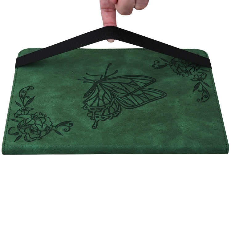 For Lenovo Tab P12 Pro 12.7 2025 Butterfly Flower Embossed Leather Tablet Case(Green) - Lenovo by PMC TechLife | Online Shopping South Africa | PMC TechLife | Buy Now Pay Later Mobicred