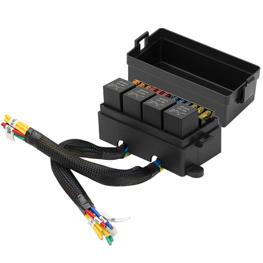 12V 4 Pin Car Modified 12 Slots Relay Fuse Box with Cable - Fuse by PMC Jewellery | Online Shopping South Africa | PMC Jewellery | Buy Now Pay Later Mobicred