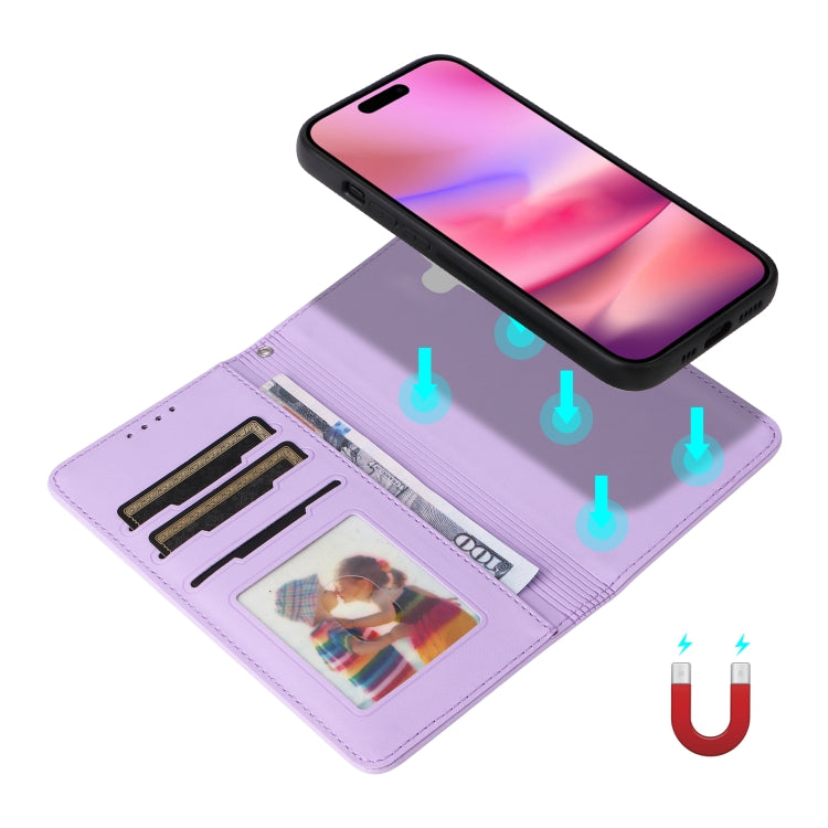 For iPhone 16 BETOPNICE BN-005 2 in 1 Detachable Imitate Genuine Leather Phone Case(Light Purple) - iPhone 16 Cases by BETOPNICE | Online Shopping South Africa | PMC Jewellery | Buy Now Pay Later Mobicred