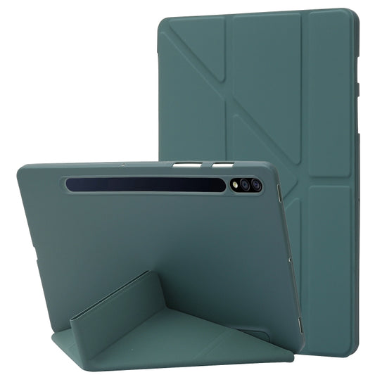 For Samsung Galaxy Tab S10+ / S9+ Deformation Silicone Leather Tablet Case(Dark Green) - Galaxy Tab S9+ Cases by PMC Jewellery | Online Shopping South Africa | PMC Jewellery | Buy Now Pay Later Mobicred