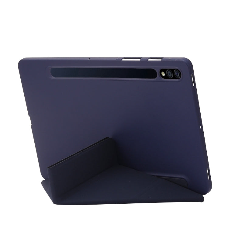 For Samsung Galaxy Tab S10+ / S9+ Deformation Silicone Leather Tablet Case(Dark Blue) - Galaxy Tab S9+ Cases by PMC Jewellery | Online Shopping South Africa | PMC Jewellery | Buy Now Pay Later Mobicred