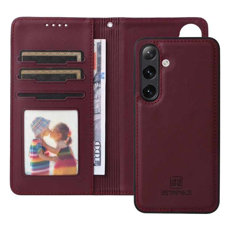 For Samsung Galaxy S24 5G BETOPNICE BN-005 2 in 1 Detachable Imitate Genuine Leather Phone Case(Wine Red) - Galaxy S24 5G Cases by BETOPNICE | Online Shopping South Africa | PMC Jewellery | Buy Now Pay Later Mobicred