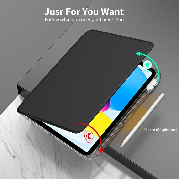For iPad Air 11 2024 360 Rotation Detachable Clear Acrylic Leather Tablet Case(Black) - iPad Air 11 2024 Cases by PMC TechLife | Online Shopping South Africa | PMC TechLife | Buy Now Pay Later Mobicred