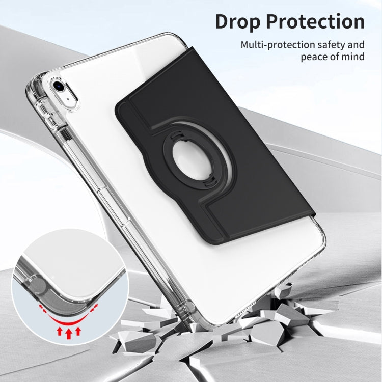 For iPad Air 11 2024 360 Rotation Detachable Clear Acrylic Leather Tablet Case(Black) - iPad Air 11 2024 Cases by PMC TechLife | Online Shopping South Africa | PMC TechLife | Buy Now Pay Later Mobicred