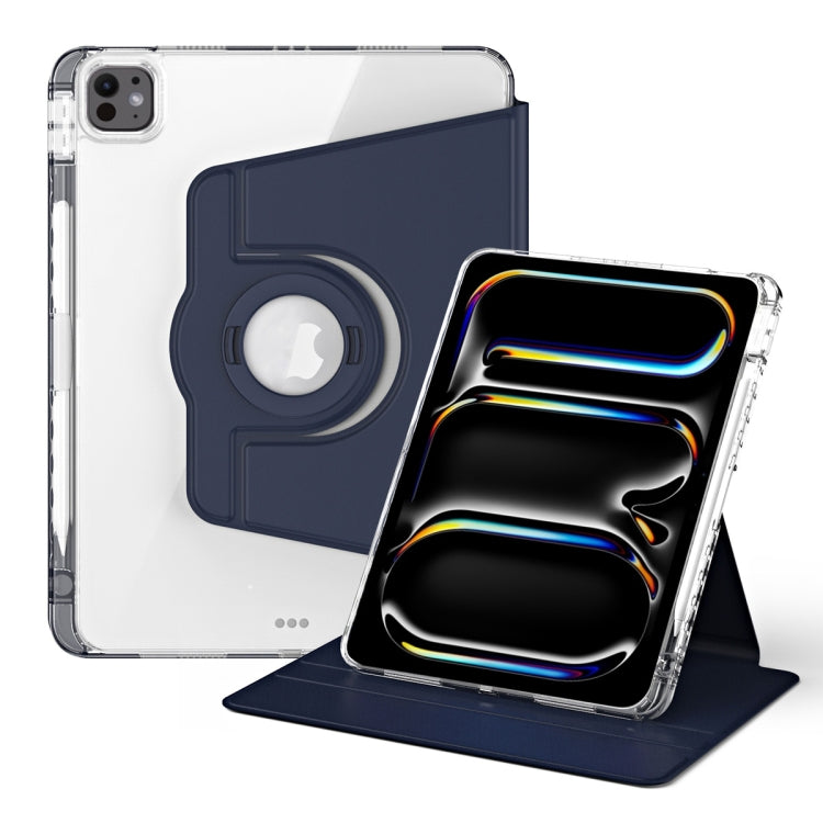 For iPad Pro 13 2024 360 Rotation Detachable Clear Acrylic Leather Tablet Case(Dark Blue) - iPad Pro 13 2024 Cases by PMC TechLife | Online Shopping South Africa | PMC TechLife | Buy Now Pay Later Mobicred