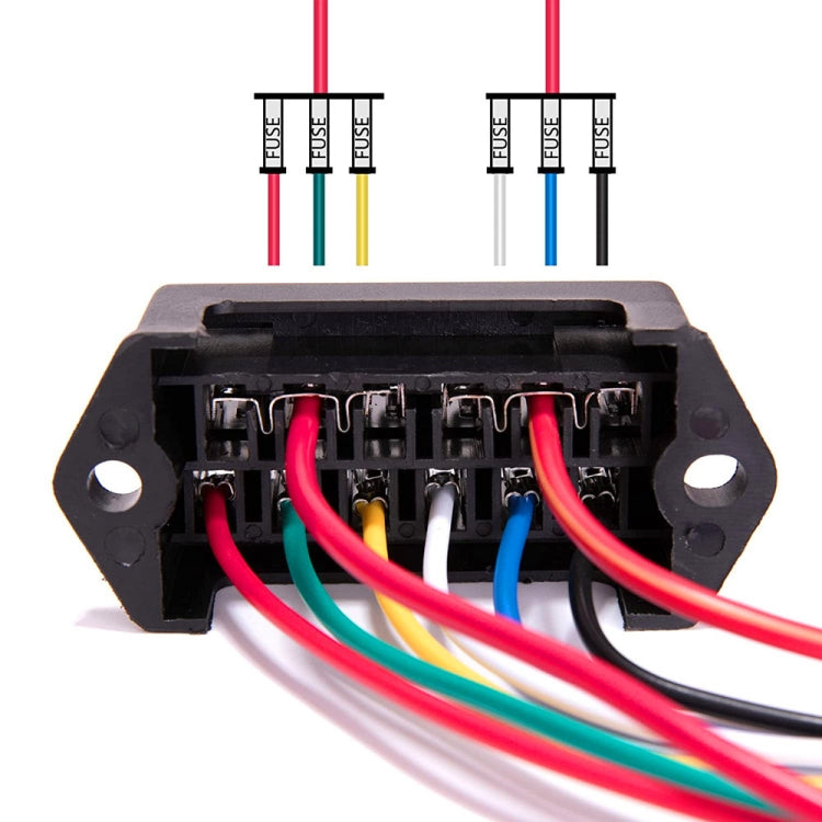 6 Ways 2 In 6 Out Fuse Box Fuse Panel Holder with Fuse - Fuse by PMC TechLife | Online Shopping South Africa | PMC TechLife | Buy Now Pay Later Mobicred