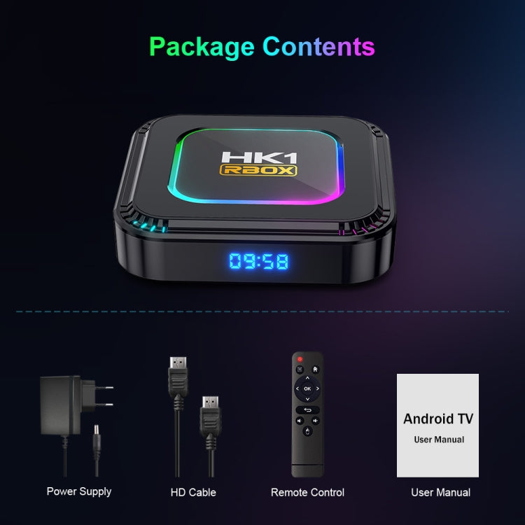 HK1 RBOX K8 8K Android 13.0 Smart TV Box with Remote Control, 4GB+128GB, RK3528 Quad-Core(EU Plug) - Others by PMC TechLife | Online Shopping South Africa | PMC TechLife | Buy Now Pay Later Mobicred