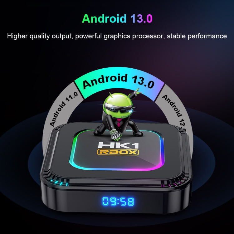 HK1 RBOX K8 8K Android 13.0 Smart TV Box with Remote Control, 4GB+128GB, RK3528 Quad-Core(UK Plug) - Others by PMC TechLife | Online Shopping South Africa | PMC TechLife | Buy Now Pay Later Mobicred