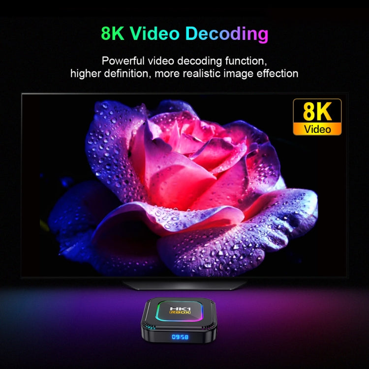 HK1 RBOX K8 8K Android 13.0 Smart TV Box with Remote Control, 4GB+128GB, RK3528 Quad-Core(EU Plug) - Others by PMC TechLife | Online Shopping South Africa | PMC TechLife | Buy Now Pay Later Mobicred